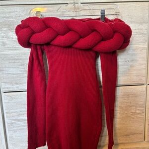 Elegant Red Off-Shoulder Mini Dress